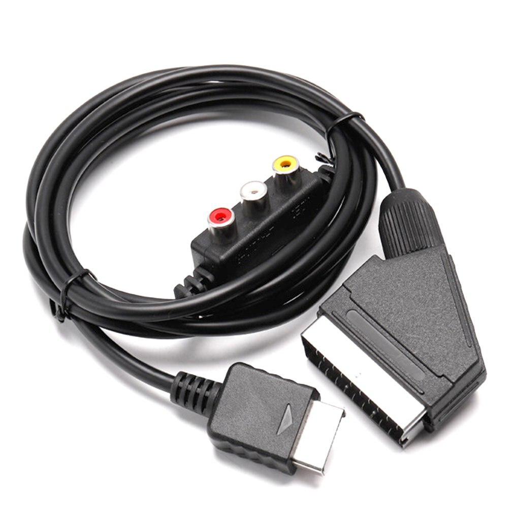 2 in 1 RGB SCART + AV RCA Output Cable Cord 1.8 Meters for Sega Dreamcast HDMI Set Top Box Media Player