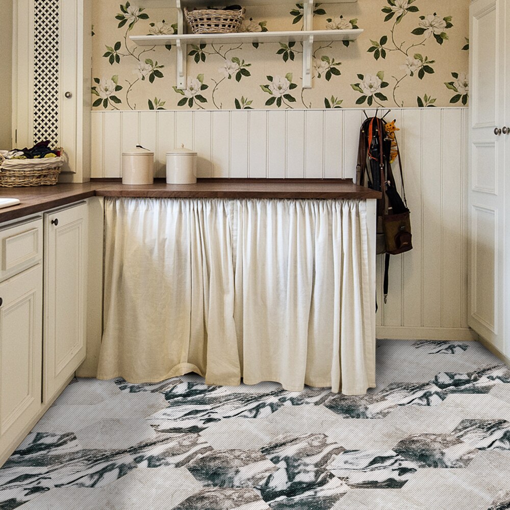 floor stickers floor stickers tile wall stickers self-adhesive kitchen floor non-slip decorative hexagonal stickers