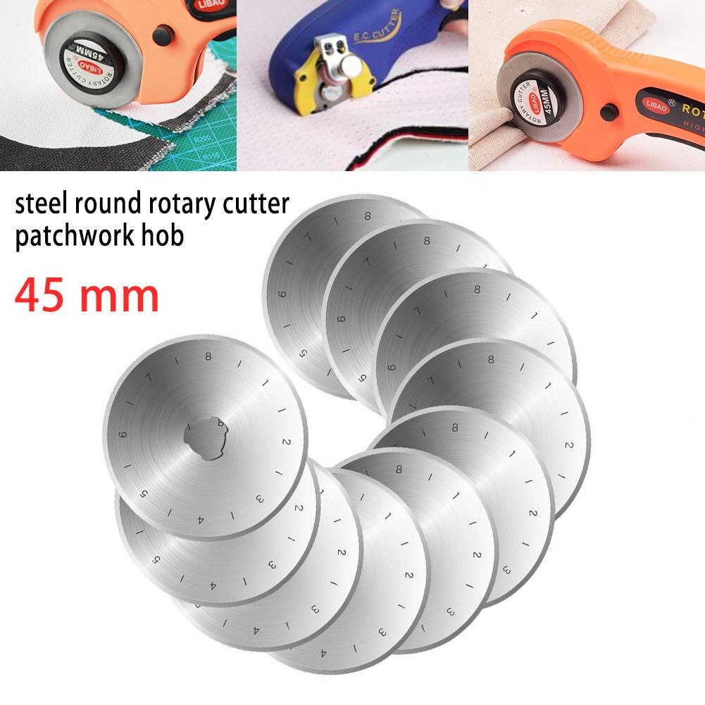 5/10/15 PCS 45 mm Rotary Blades Paper Cutter Knitting Circular Cutting Patchwork Leather Crafts Rotary Cutter Replacement: 10 pcs 45 mm
