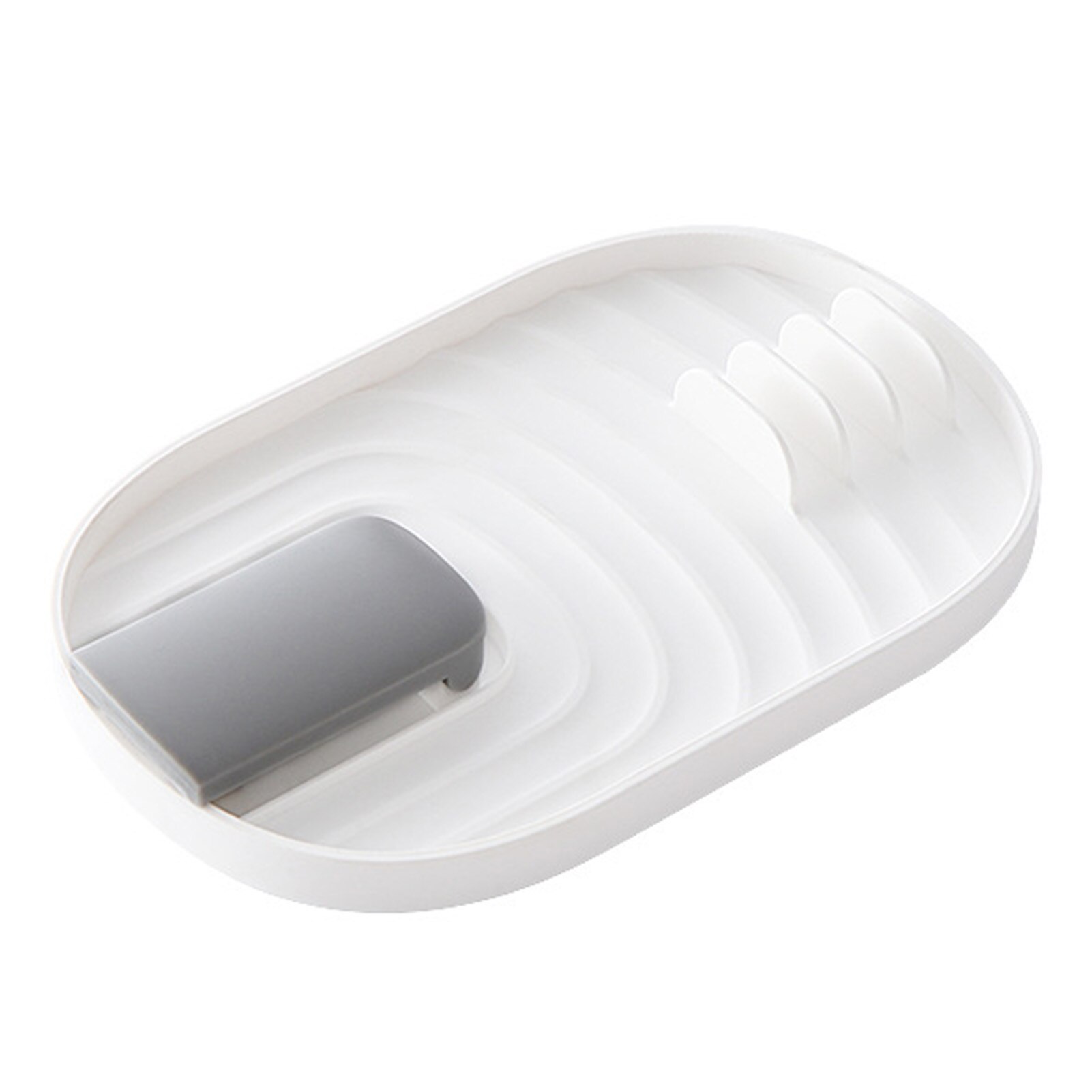 Household Cooking Spatula Mat Spoon Rest Pot Cover Storage Shelf Rack Lid Holder Kitchen Accessories Cooking Support Rack: White Gray