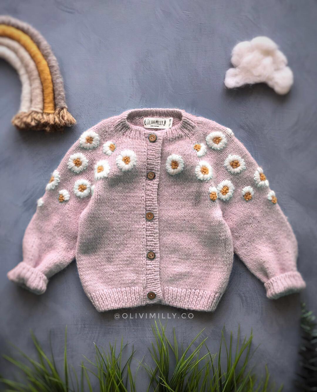 Mode Herfst Baby Meisje Lange Mouw Trui Bloem Borduurwerk Gebreid Vest Prinses Ongedwongen Gebreide Jas Voor Baby Kleding: pink / 24M  90cm