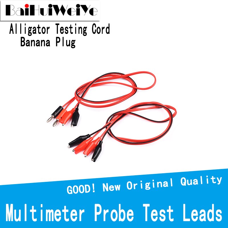 1Meter Red and Black for Multimeter Probe Test Leads Alligator Testing Cord Lead Clip Electrical Clamp Banana Plug Connectors