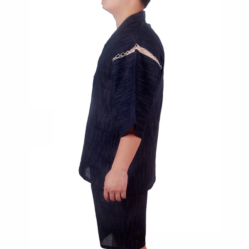 Edoten Jinbei Japan Kimono Heren Mannen Festival Bon Festival Dans Nachtkleding Pyjamas PJ's Jas Jurk Korte Broek Robe, Lavendel Grijs, M