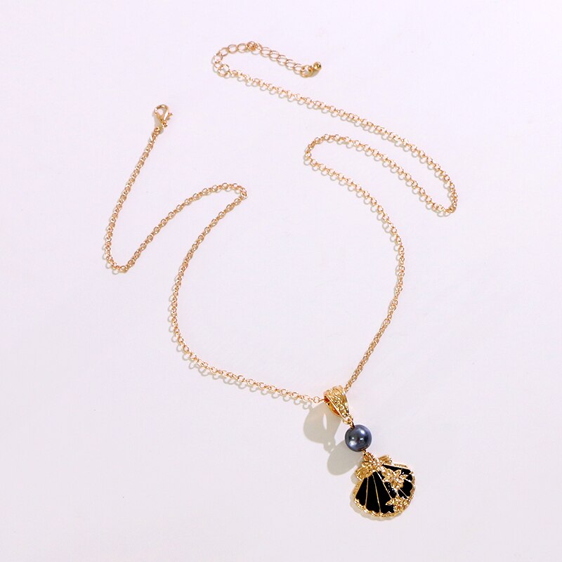 Say Hello Polynesian Hawaiian Samoa Marshall Style Grey Pearl Shell Shaped Charm Necklace Pendant Earrings Set K6517