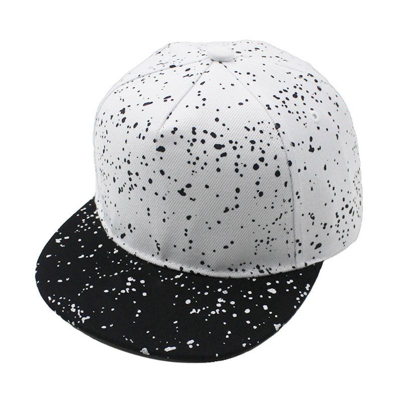 1 pc unisex-hatte med prikker, justerbare børn, børn, afslappet baseballkasket, sun hip hop snapback til drenge, piger: Hvid