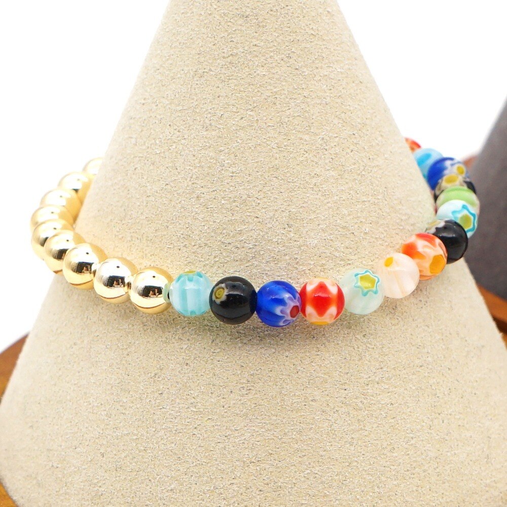 Go2Boho Handmade Boho Jewelry Popcorn Beads Bracelet For Women Beaded Bracelets Japan Golden Inoxidable Beads Jewellery