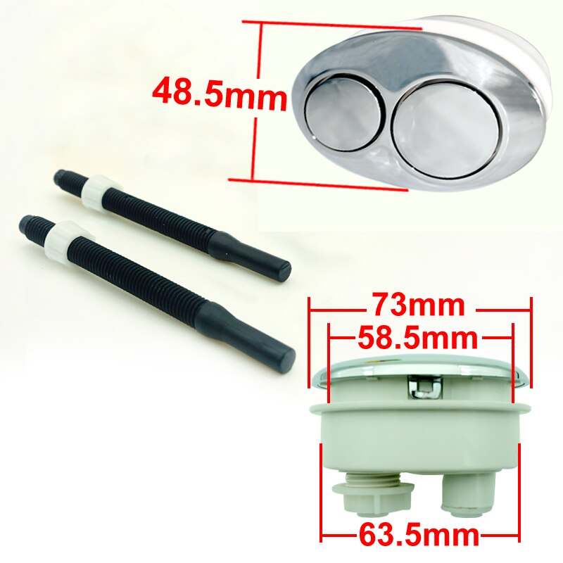 Vankz Square Toilet flush dual push buttons,water tank ceramic cover Double button: C