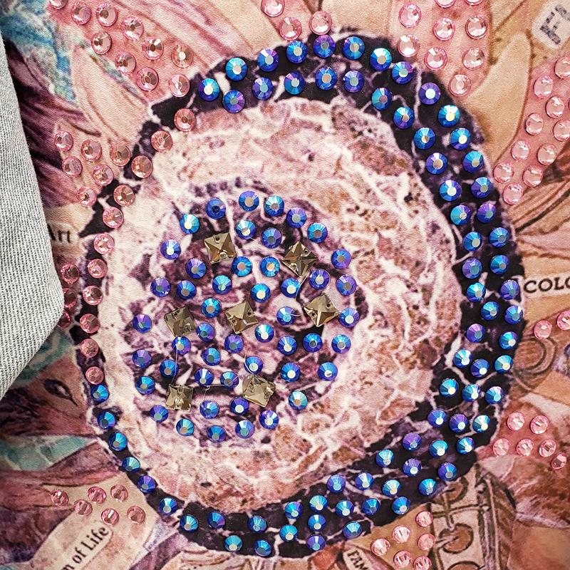 Chaqueta vaquera con estampado de estilo urbano para mujer, abrigo con agujeros de diamantes, ropa exterior informal holgada de vaquero para primavera y otoño.