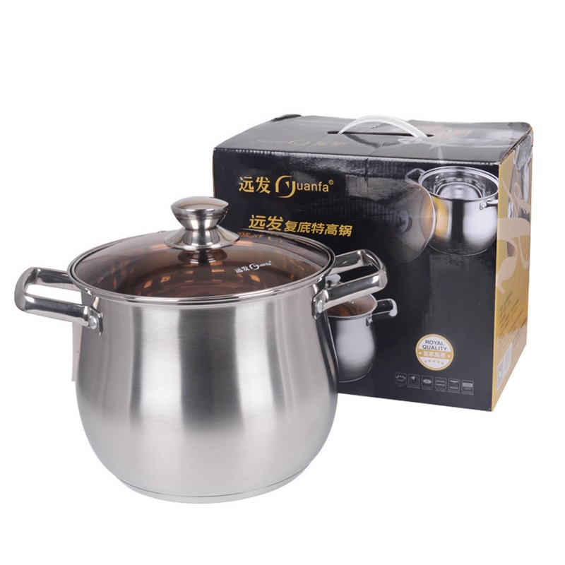 Food grade stainless steel soup pot thickened composite steel non-stick soup pot induction cooker universal kitchenware