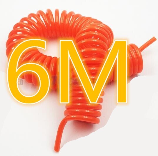 8mm x 5mm Flexible PU Recoil Hose Tube for Compressor Air Tool Pneumatic PU tube 8*5 without connector: 6 meters 6M red