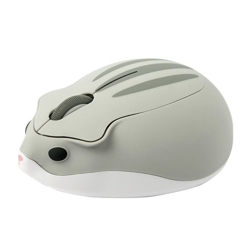 2.4G Wireless Optical Mouse Cute Hamster Cartoon Computer Mice Ergonomic Mini 3D: Gray