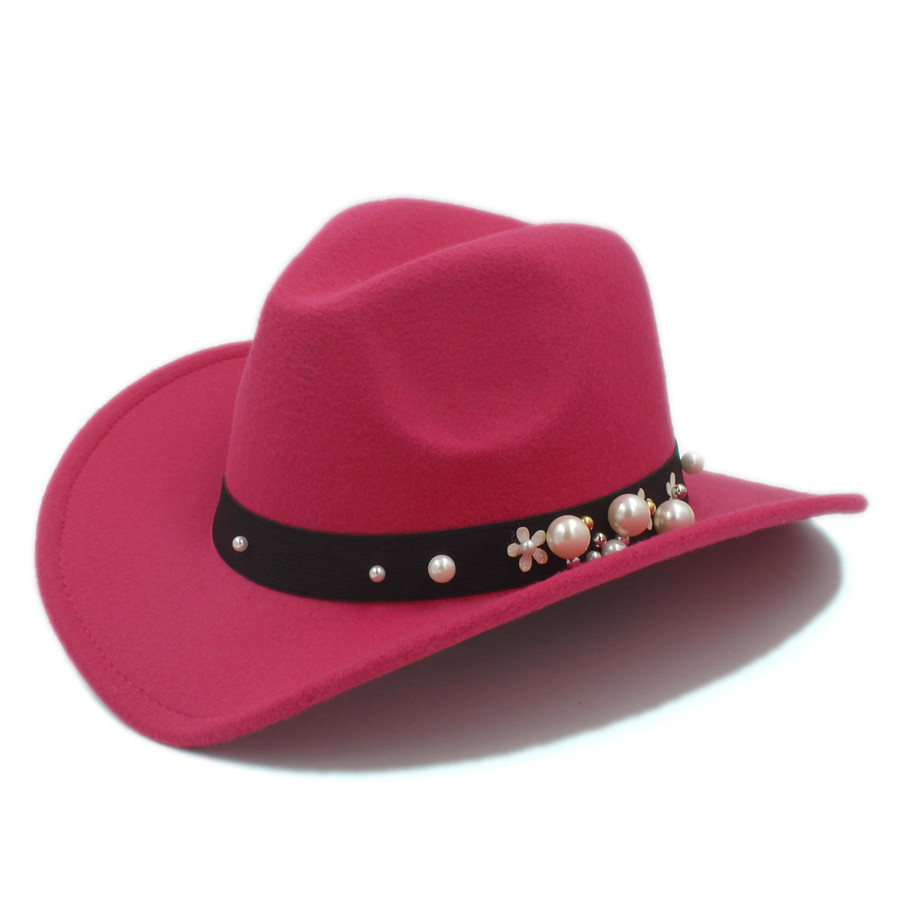 Kvinder chapeu western cowboy hat til dame cowgirl bredskygge jazz kirke kasket cloche sombrero top cap