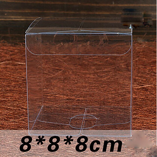 Different Sizes square Clear PVC Boxes Transparent Waterproof Box PVC Plastic Packaging Box For Souvenir/Candy/Toys 10pcs: 8x8x8cm