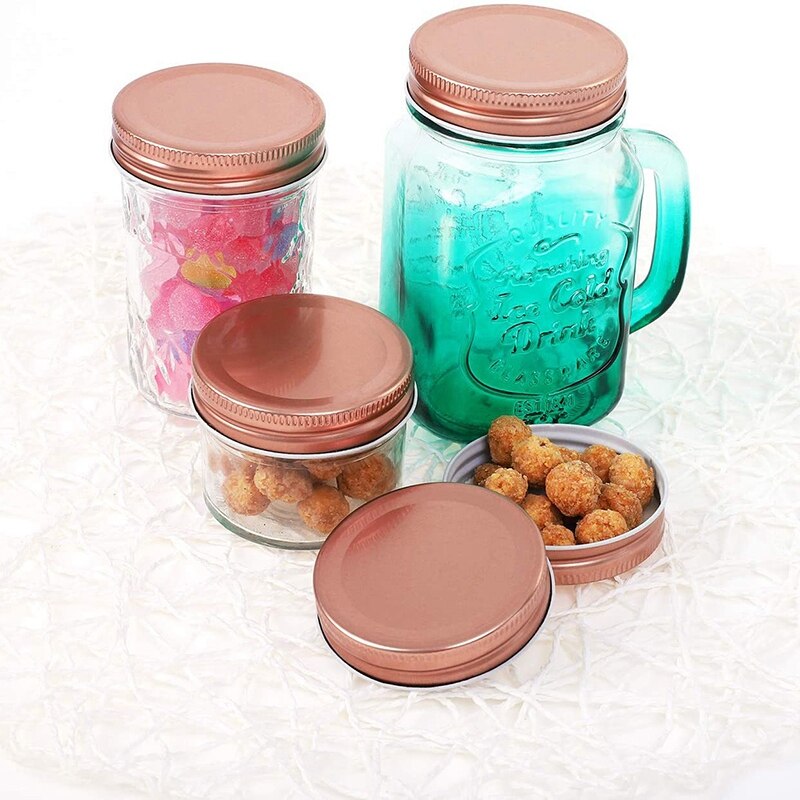 24 Pack 70MM Mason Jar Lids Secure Reuseable Regular Mouth Mason Storage Canning Lids