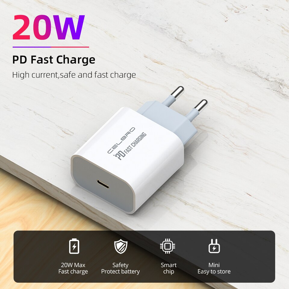 18W 20W PD USB Type C Quick Charger Adapter Charging For IPhone 12 Mini Pro 11 XR X 8 Max Fast Charge EU US Travel PD Port