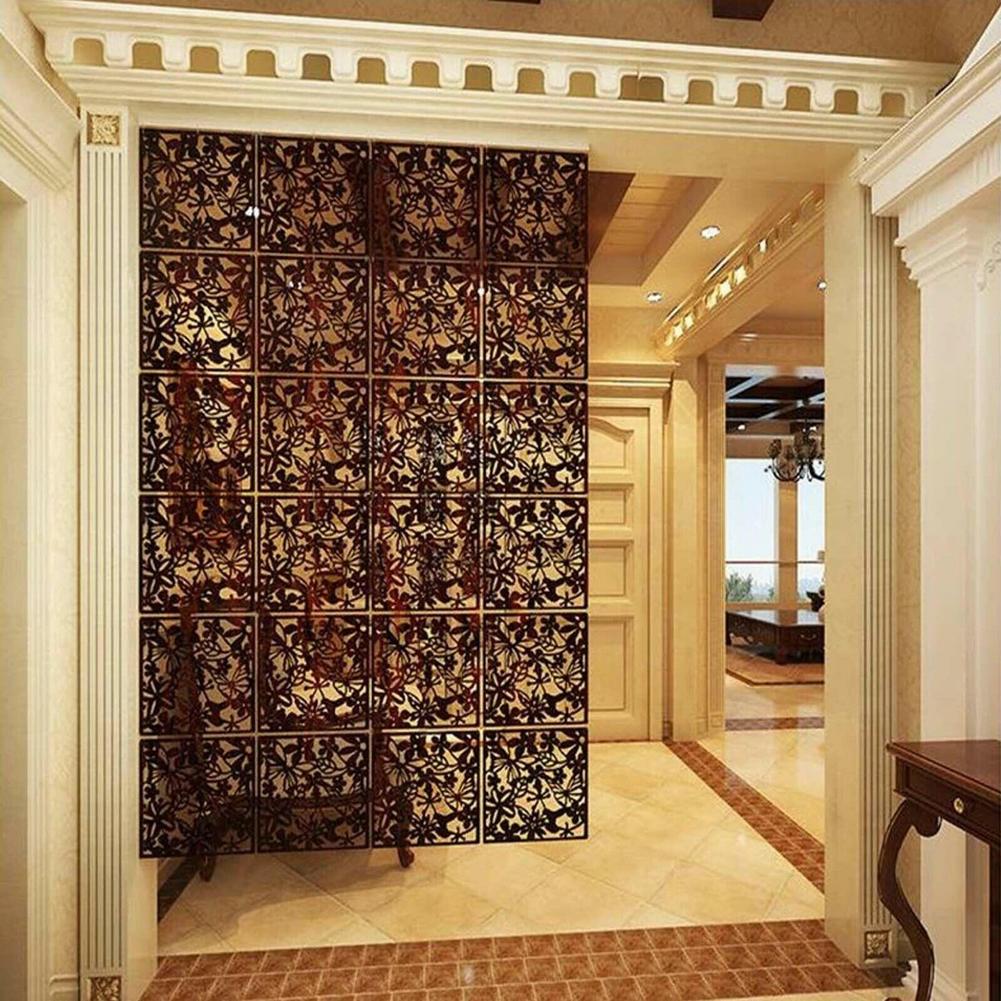12PCS 40x40CM Hanging Room Divider Living Room Partition Screen Hanging Hollow Interiors Room Curtain For Household DIY Decor
