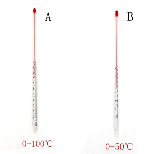 0-50/100 Graden Celsius Glas Thermometer Home Brew Laboratorium Rood Water Gevulde Thermometer Chemie Glaswerk