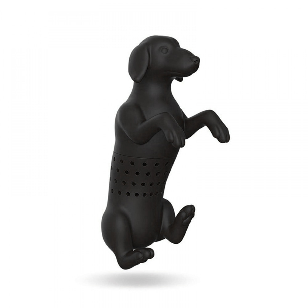 Animal Pet Dog Doggy Puppy Tea Infuser Black Grey Pet Tea Filter Food Grade Silicone Rubber Purrtea Tea Strainer: Black