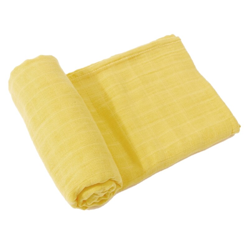 1Pc 120cm*120cm Bamboo Cotton Swaddle Blanket Muslin Baby Blankets Infant Swaddle Towel For Newborns Baby Wrap Kids Bed Sheet: Yellow