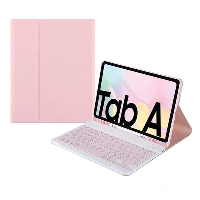 Schutzhülle für samsung galaxy tab  s6 lite 10.4 -p610 sm-p615  p610 p615 10.4 zoll-tablet mit bluetooth-tastatur: Rosa rund
