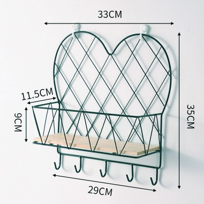 Nordic Iron Veranda Sleutel Opslag Decoratie Plank Muur Geperforeerde Muur Ornamenten Hanger Ornamenten Opbergrek: A