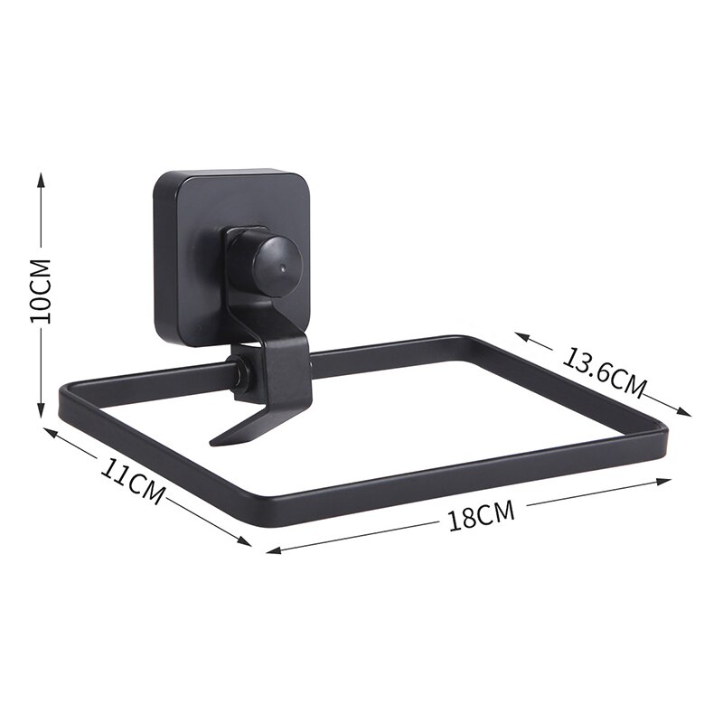 Orz Badkamer Wandmontage Handdoekhouder Sucker Iron Washandje Houder Badkamer Hardware Accessoires Handdoek Ring: Default Title