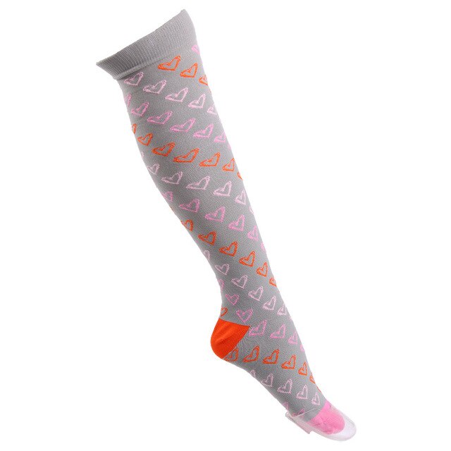 Spataderen Kous Golf Outdoor Racing Lange Druk Unisex Kousen Compressie Ondergoed Druk Kousen Hoge: EYS001-1 / S-M