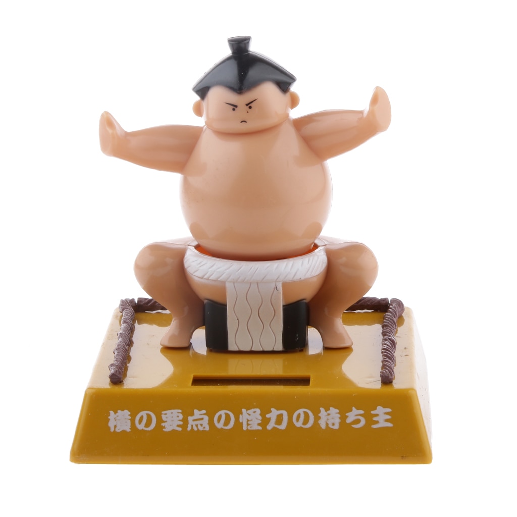 Solar Powered Sumo Wrestler Kids Swing Toy Car Ornament Home Office Tabletop Decoration Kids