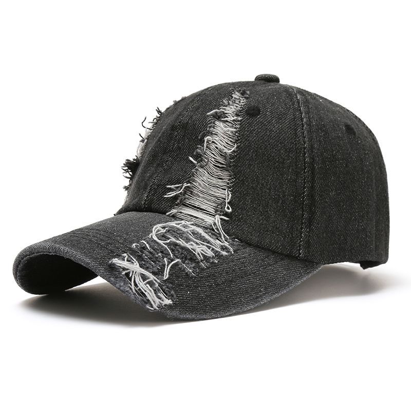 Bonés de beisebol feminino rasgado buraco destruído denim algodão chapéus juventude legal hip hop snapback chapéu de sol outono rua masculina