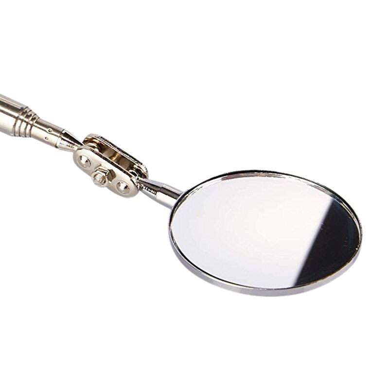 2-Pack Round 2-Inch Telescoping Inspection Mirror,Extends Up To 24.5 Inches,Black