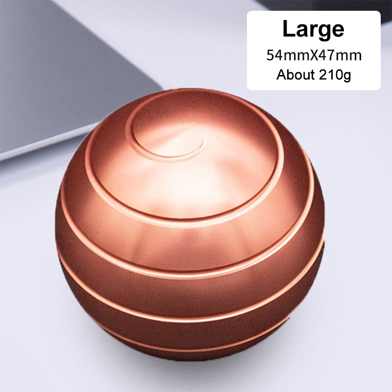 38/45/54mm Mini Desktop Stress Relief Toy Revolving Decompression Ball Desk Office Decor Art Toy Rotary Tabletop Ball for Kids: L Rose Gold