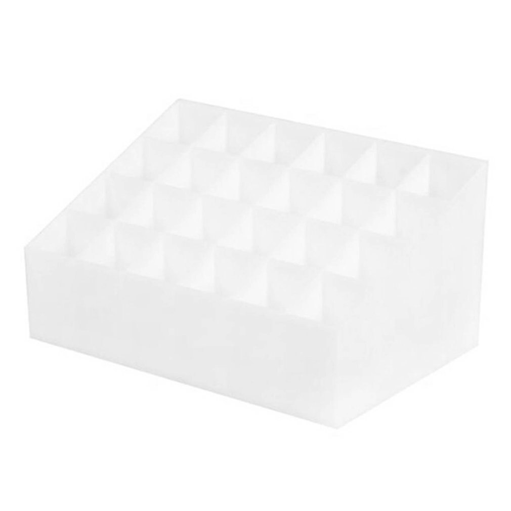 24 grille étui de rouge à lèvres en plastique cosmétique organisateur rouge à lèvres présentoir Portable maquillage boîte de rangement