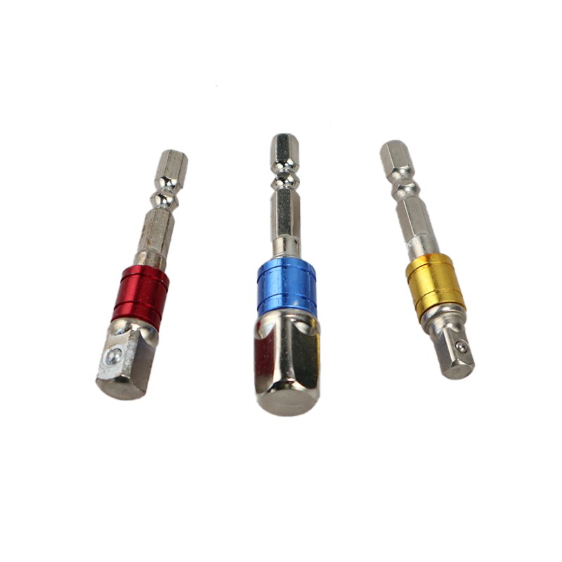 3pcs Drill Socket Adapter for Impact Driver with Hex Shank to Square Socket Drill Bits Bar Extension Set