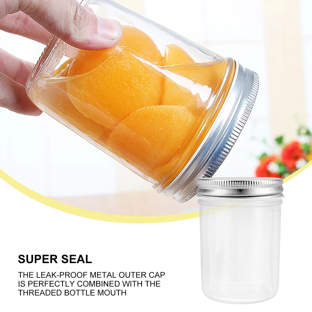 Tarros de vidrio para cocina, contenedor sellado para almacenamiento de miel, tarros de almacenamiento de Caviar, botellas de vidrio con tapa para alimentos, 6 uds.