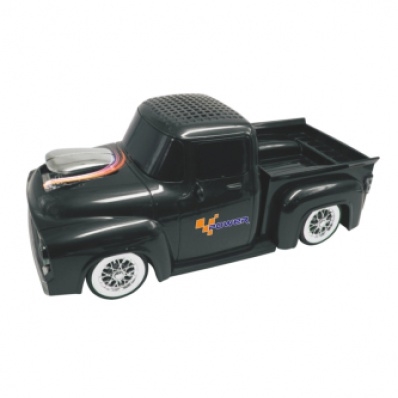 EONKO WS-538BT Pickup Truck Car Shaped Bluetooth Speaker with TF USB FM Selfie LED Light Display Rechargeable Battery: black