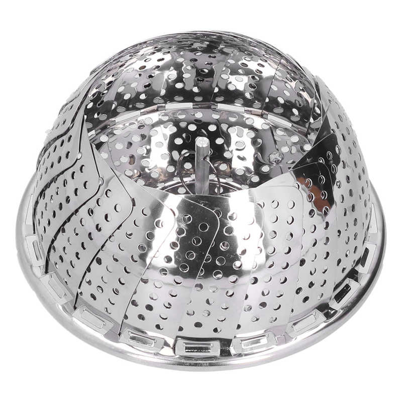 Panier à vapeur rétractable en acier inoxydable, 28cm de diamètre, support pliable pour accessoires de cuisson à la maison