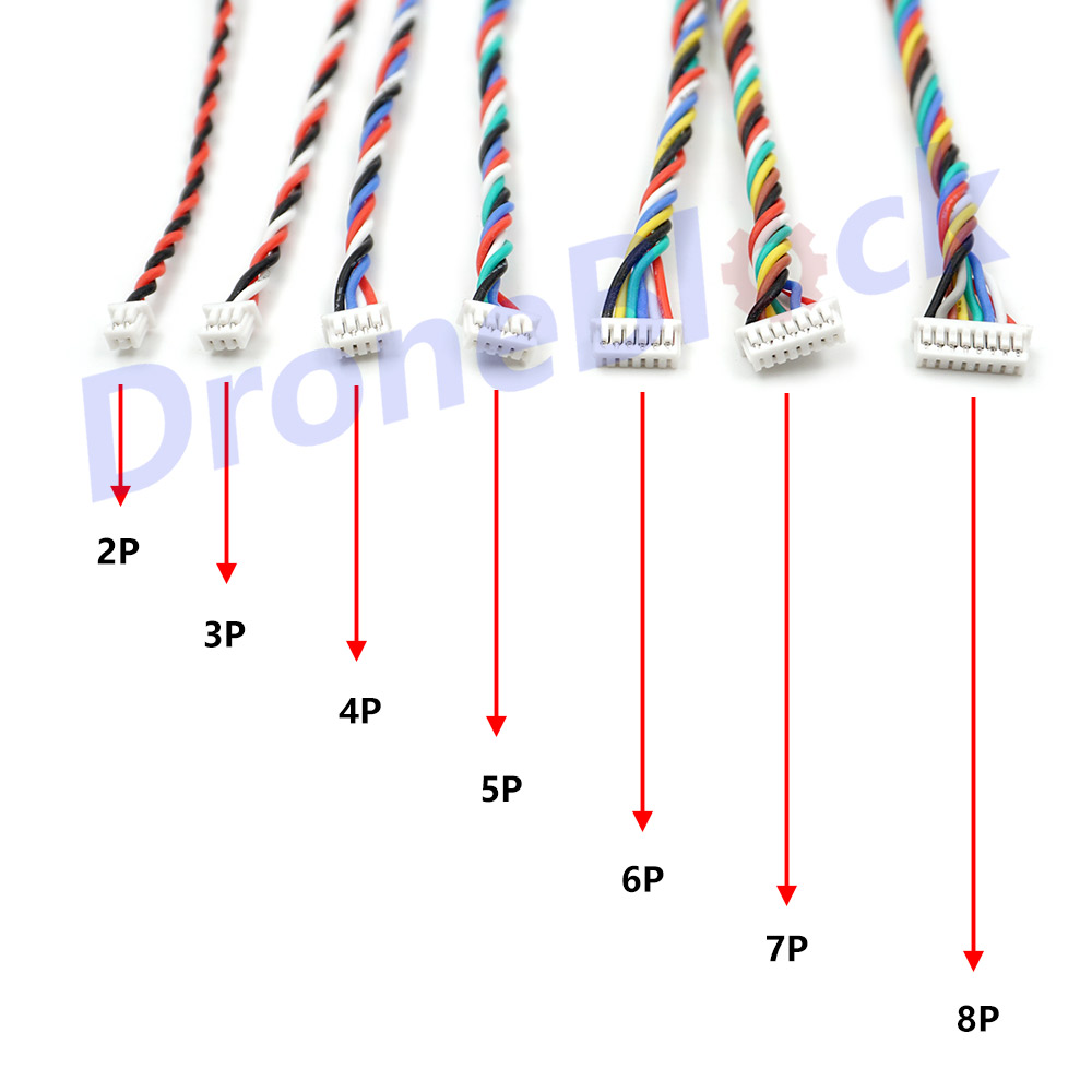 5 uds JST PicoBlade 1,25mm a Dupont 2,54mm conectores Cables 2P a 8P para Pixhawk 2,4,8