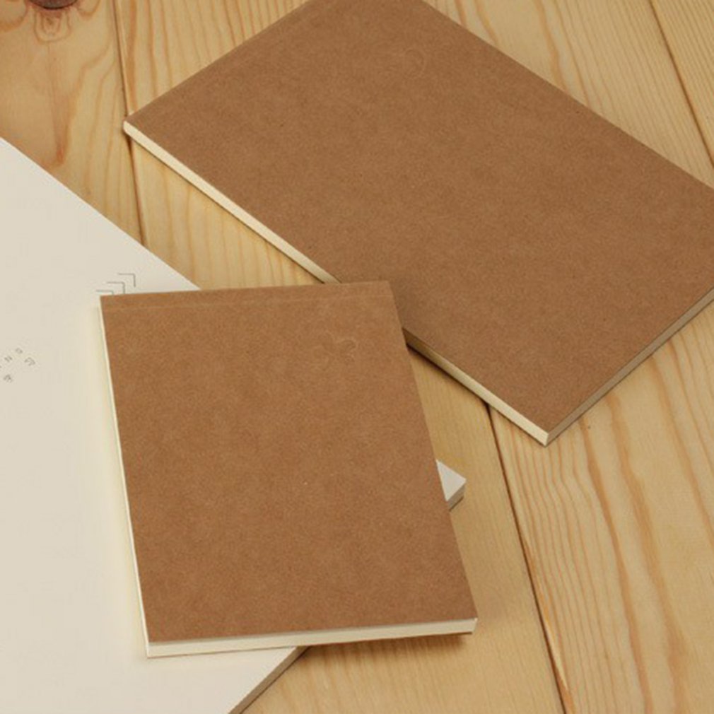 Pure Color Kraft Paper Sketchbook Schoolchildren Stationery Glue Up Draft Notebook Thick Notepad Sketchbook