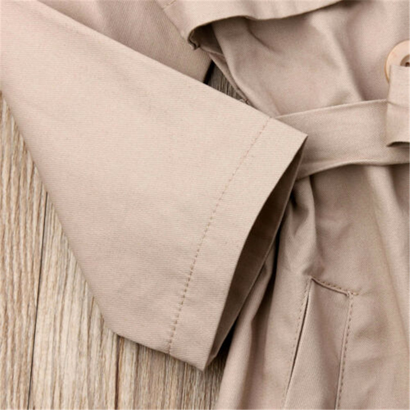 Kid Trench Baby Girl Clothes Autumn Trench Coat Double Breasted Quilted Button Up Wind Jackets Outwear Parka Overcoat Fast Ship