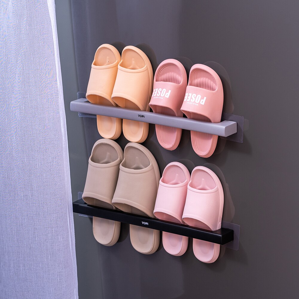Estante para zapatos de baño montado en la pared, estante para zapatillas para el hogar, dormitorio, ducha, organizador de habitación, estante de almacenamiento de zapatos