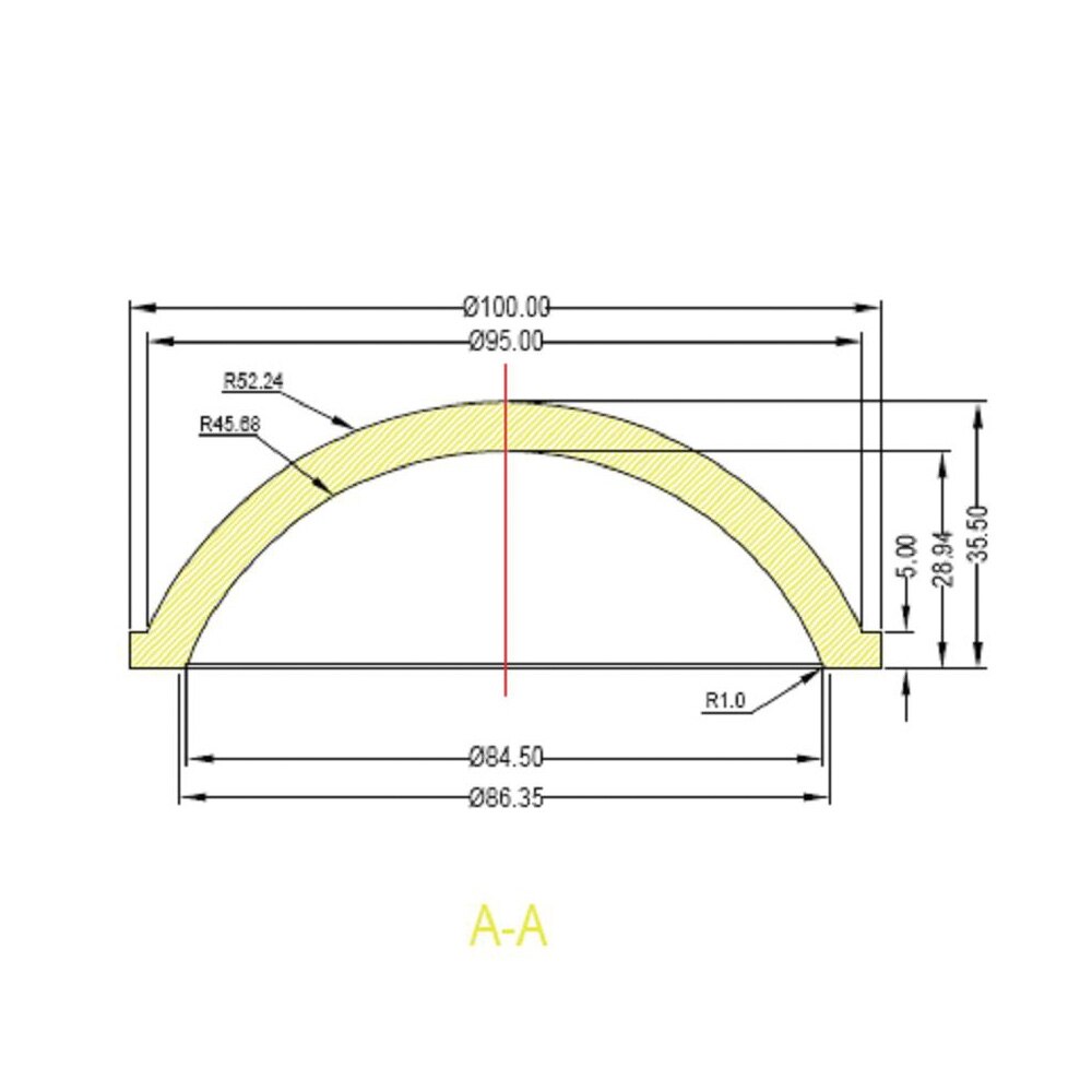 Led Optische Glazen Lens, Led Lens Reflector 100*100Mm