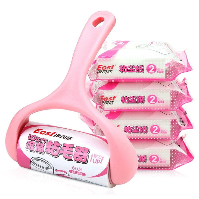 East 10Cm Adhesive Tape Sticky Clothes Lint Roller Brush Dust Dirt Fluff Remover for Clothes Pet Hair Dust Carpet