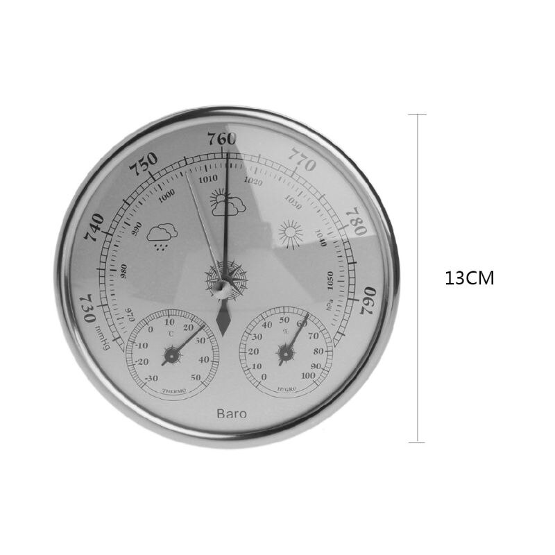 Barometric temperature and humidity meter three-in-one temperature and humidity barometer meteorological station film metal box