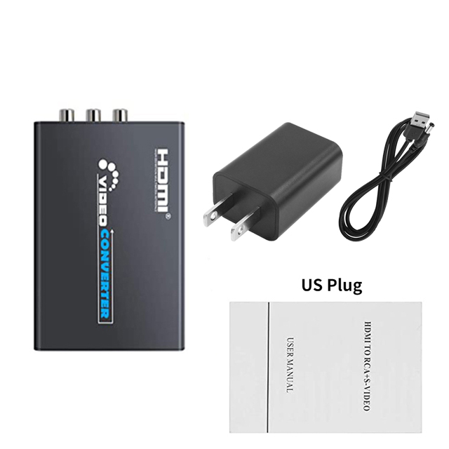 HDMI to AV S-Video CVBS Video Converter HDMI to SVIDEO+S VIDEO Switcher Adaptor HD 3RCA PAL/NTSC Switch for TV PC Blue-Ray DVD: green