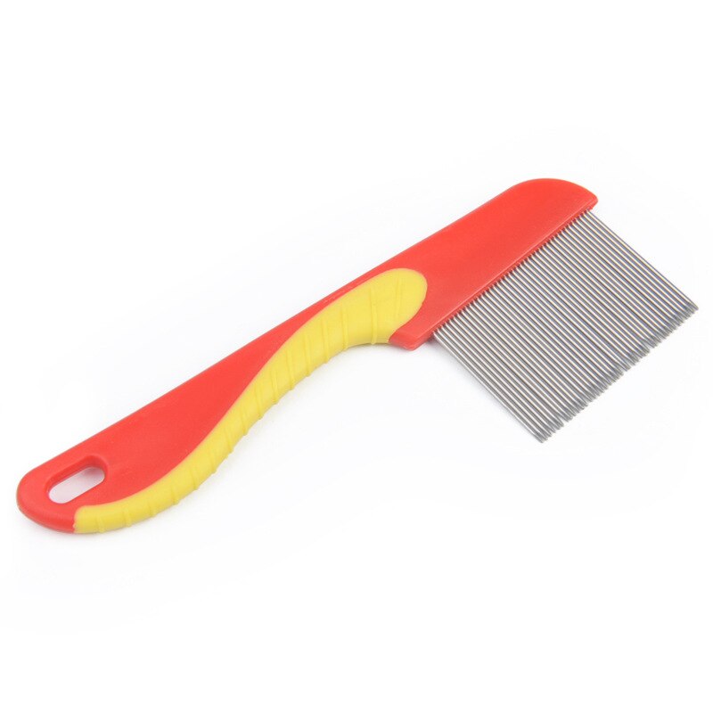 Uds.-peine para quitar piojos en la cabeza para mascotas, accesorios para pelo, peine para piojos, fino, dentado, huya, con mango, cepillo de pelo, herramientas de aseo: Red