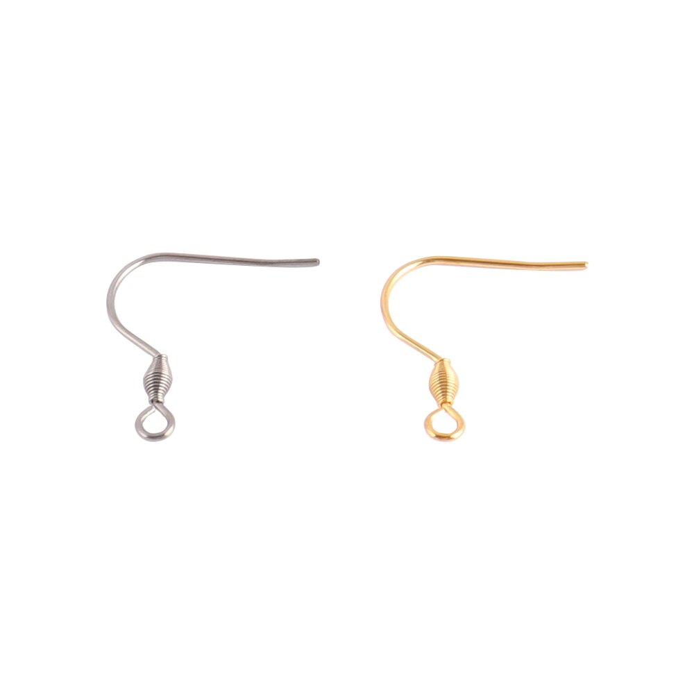 50 Stuks Roestvrij Staal Oorhaak Bevindingen Sluitingen Haken Diy Earring Supplies Accessoires Slangetje Sieraden Voor Maken Oorbel Onderdelen: Gold / G0225-G0226