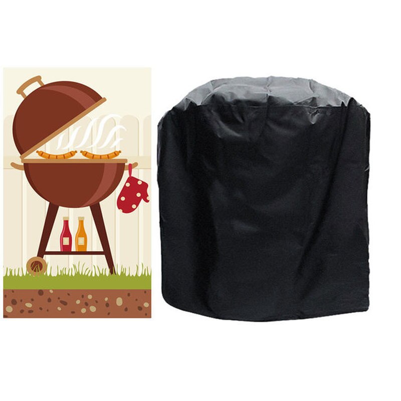 BBQ Grill Cover Rain Protector Dust Protective Barbecue Cover Black Furniture Waterproof Dustproof Outdoor Garden BBQ Tool