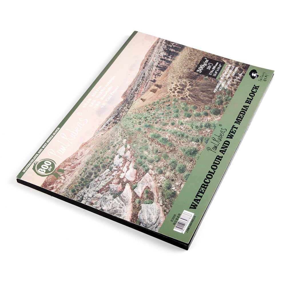 Paul Rubens 300GSM Watercolor Paper Block 50% Cotton Rag Artist Acid Free Cold Pressed Paper Pad