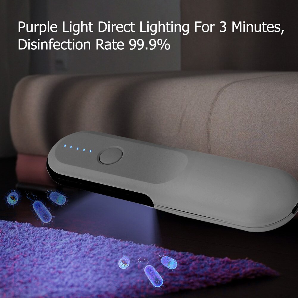 Bærbar håndholdt uv led sterilisator lys tyngdekraft sensor switch ultraviolet desinfektion bakteriedræbende lampe soveværelse uv sterilisator