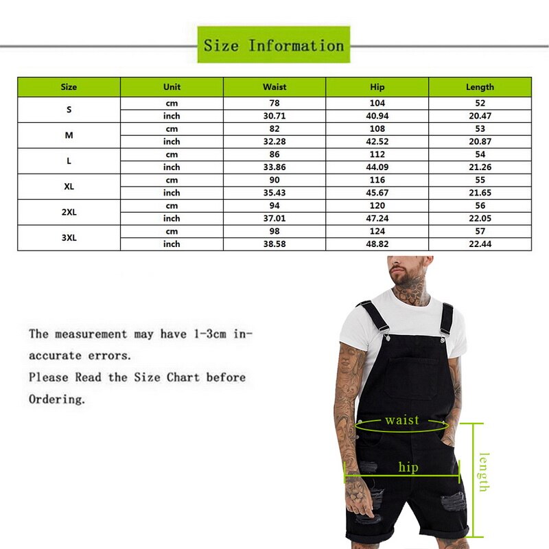 MoneRffi Summer Men Blue Black Short Jeans Overalls Hip Hop Ripped jeans Short jumpsuit Denim Suspender Pants
